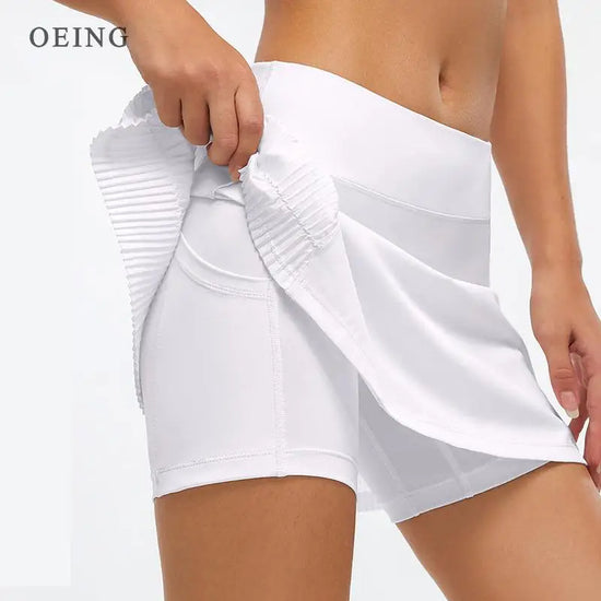 Women Sports Tennis Skirts Fitness Running Shorts High Waist Athletic Skirt With Pockets Pleated Sport Skort Golf Sportswear