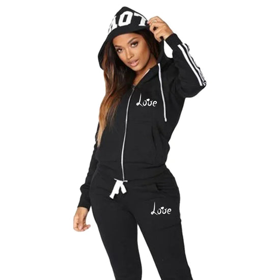 Sports Wear Jogging Suits Hoodies+Sweatpants Sweat Suits 2025 Autumn Winter Fashion Women LOVE Letter Print Tracksuits Sets