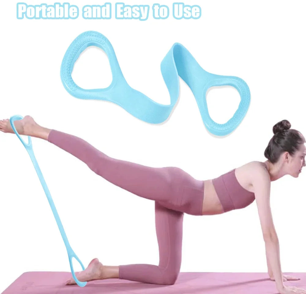 8 sets of resistance bands for physical exercise, elastic training bands for arm, back and shoulder exercises, Pilates and yoga