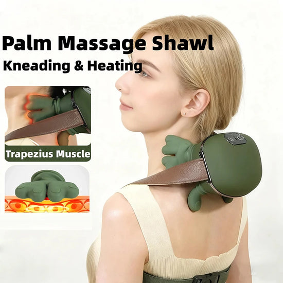 Wireless Neck Massager Imitates Human Master Hands to Knead Massage to Relieve Neck/Shoulder Muscle Massage Shawl Relax Massager