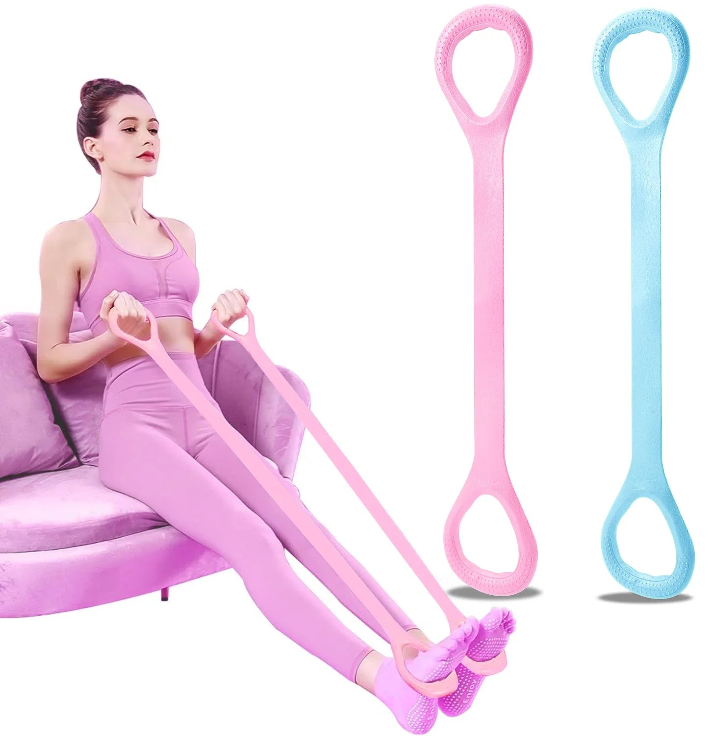 8 sets of resistance bands for physical exercise, elastic training bands for arm, back and shoulder exercises, Pilates and yoga